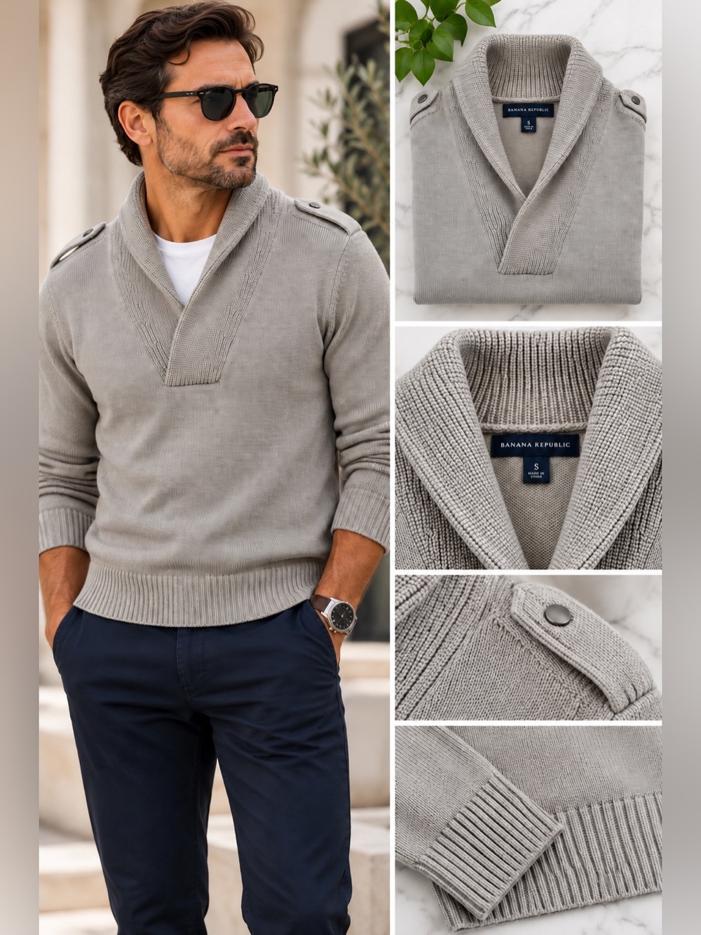 BANANA REPUBLIC - 100% Wool Tan Sweater Size Small
